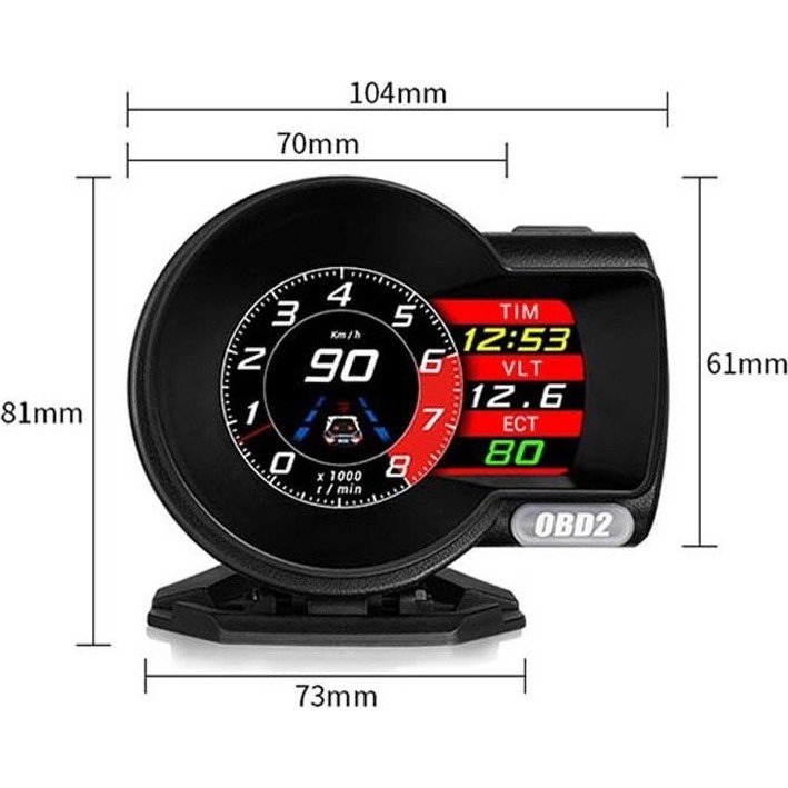 10500807295026.jpg Gplus F8 Hud Head Up Display Obd 48 Fonksiyonlu Araç Data Yansıtıcı Alarmlı Erken Uyarı Sistemi Hız Devir Gösterge Ekranı - Görsel 5