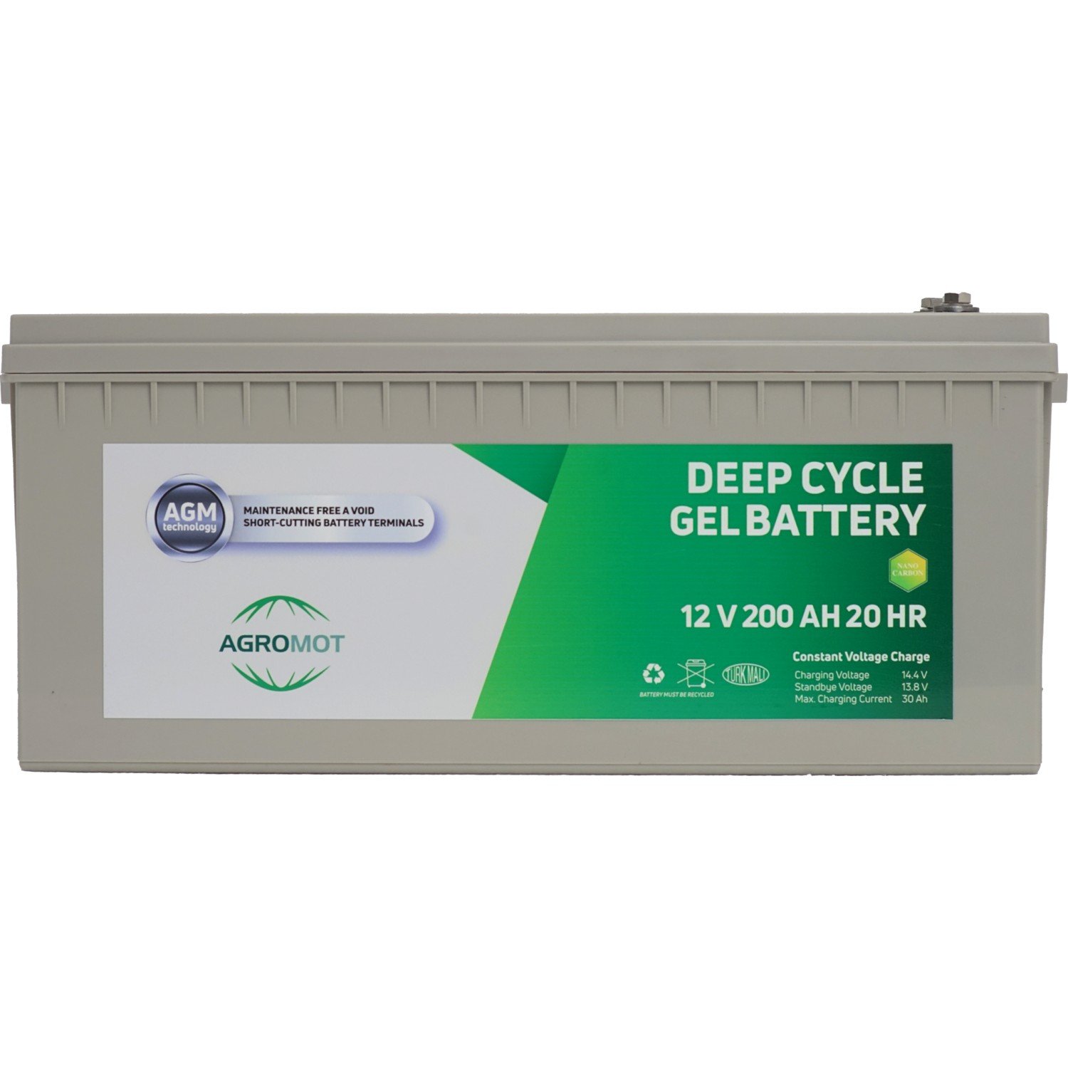 110000223950059-2.jpg Agromot 12V 200 Ah Jel Akü Deep Cycle Nano Carbon Agm Battery - Görsel 2