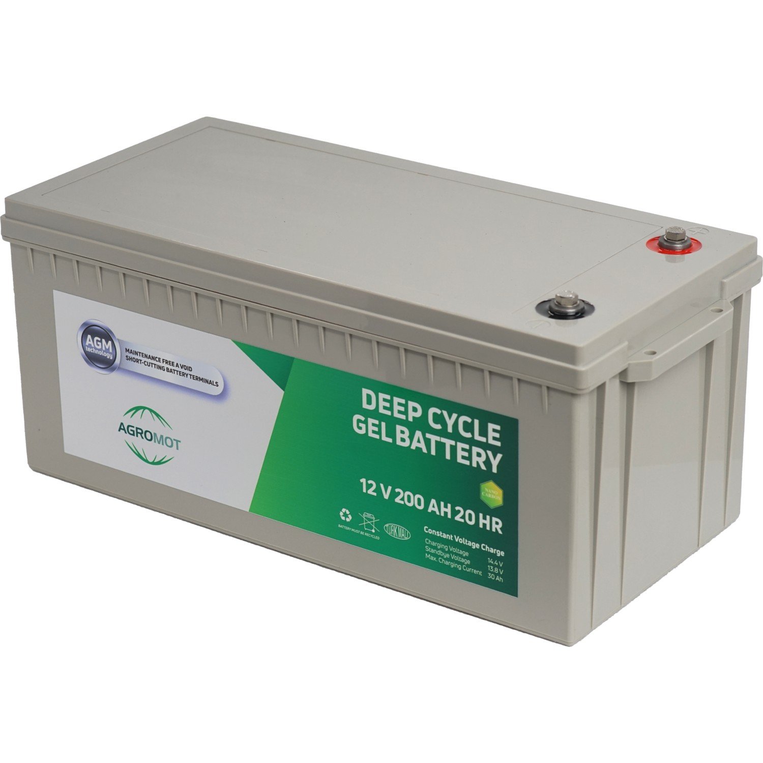 110000223950060-2.jpg Agromot 12V 200 Ah Jel Akü Deep Cycle Nano Carbon Agm Battery - Görsel 3
