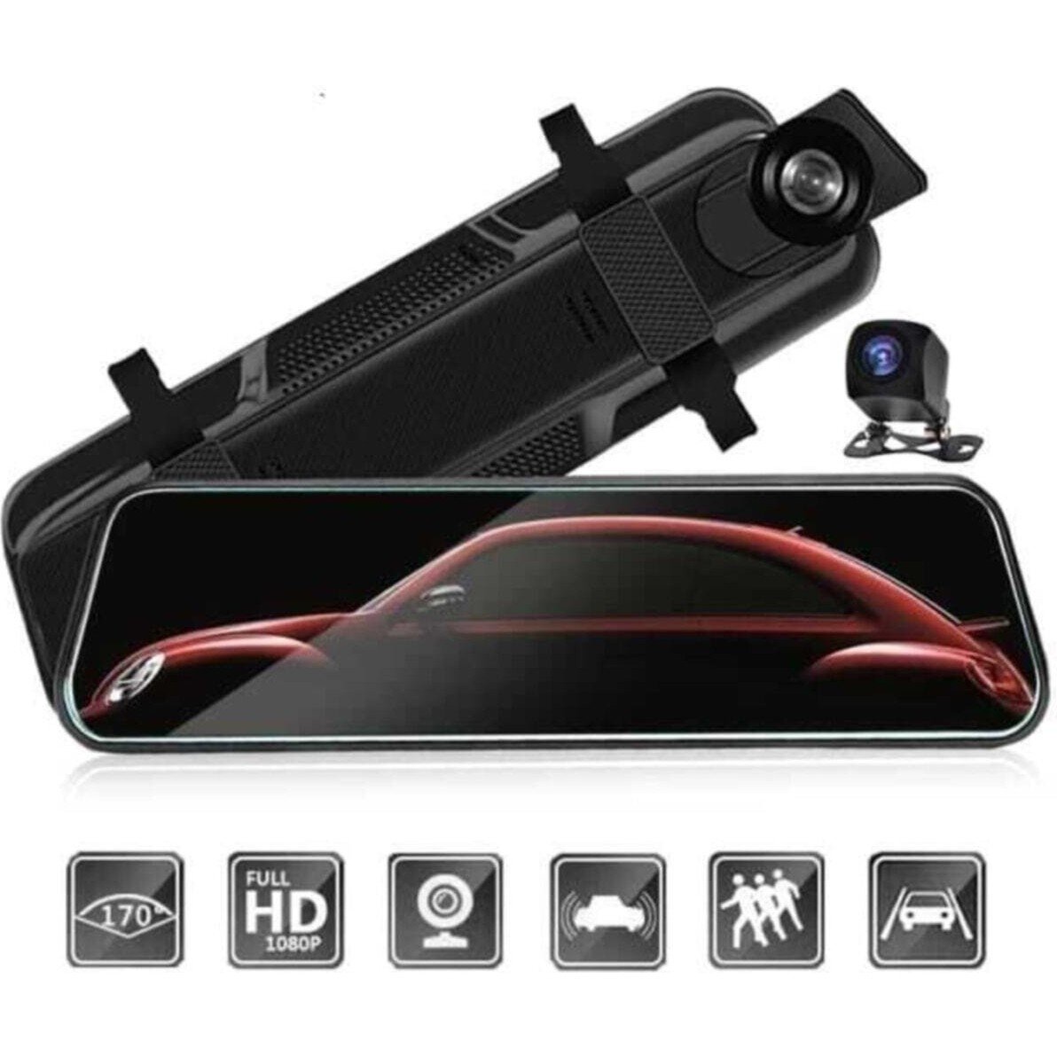 110000245176440.jpg Wevolt MB-500 10" 2,5d Class Dokunmantik Hıgh Tech Ekran Araç Içi Çift Kamera Gece Görüşlü. Araç Kamera. - Görsel 2