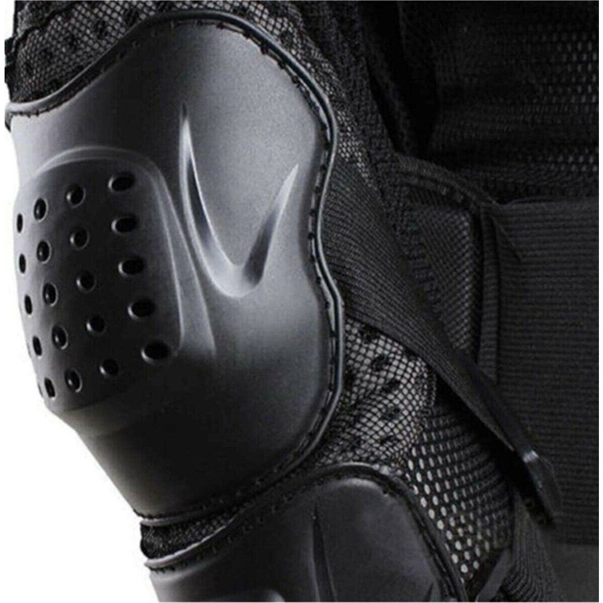 110000258084147.jpg Ebakbak Body Armor Fileli Yazlık Full Koruma Omuz Sırt Dirsek Göğüs Karın Koruma Siyah Cross Motorcu Montu - Görsel 2
