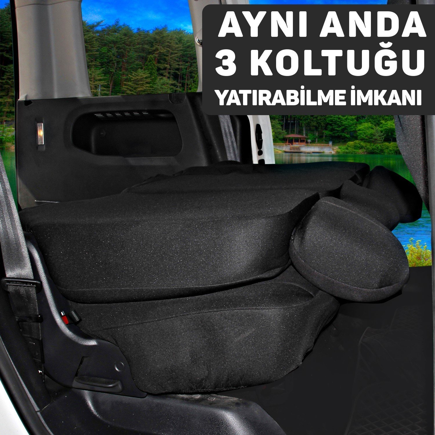 110000283550168.jpg Oto Pandami Fiat Doblo 2 2010-2014 Uyumlu Siyah Ticari Tay Tüyü Koltuk Kılıfı - Görsel 7