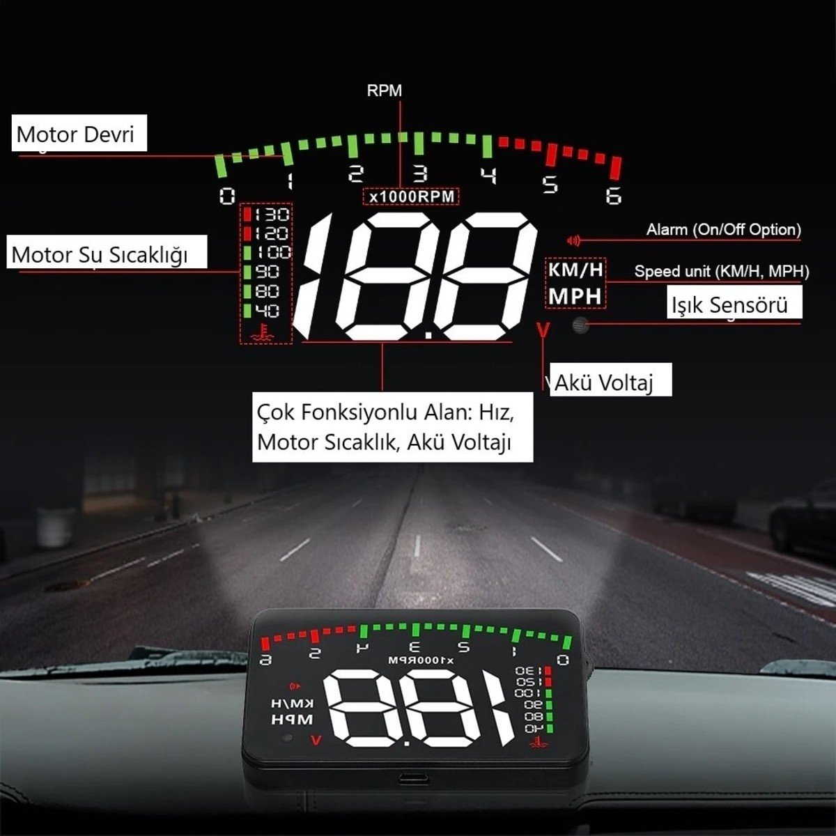 110000352757254.jpg Duhalıne Peugeot Hararet Su Sıcaklık Motor Rpm Saati Göstergesi Olmayan Arabalar Için Dijital Gösterge Ekranı - Görsel 2