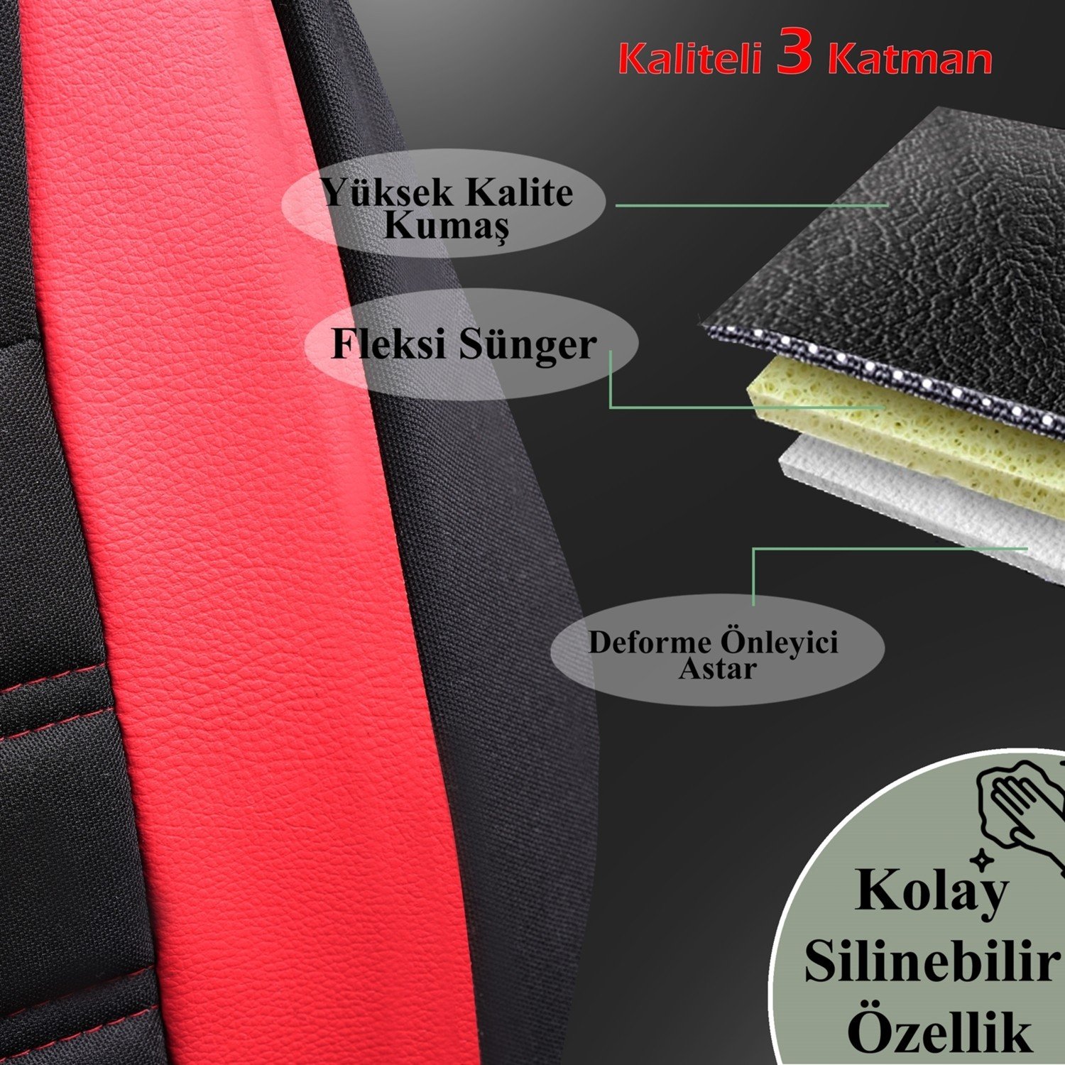 110000371921326.jpg Z&C MAXTECH Mitsubishi L200 Çift Kabin Eski Kasa Deri Detaylı Özel Tasarım Oto Koltuk Kılıfı Seti Maxy Ks - Görsel 5