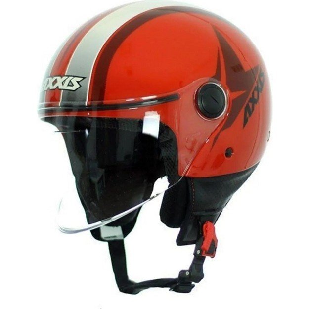 110000394367196.jpg Axxis Açık Motosiklet Kaskı Square Gloss Red SYM0021 - Görsel 2