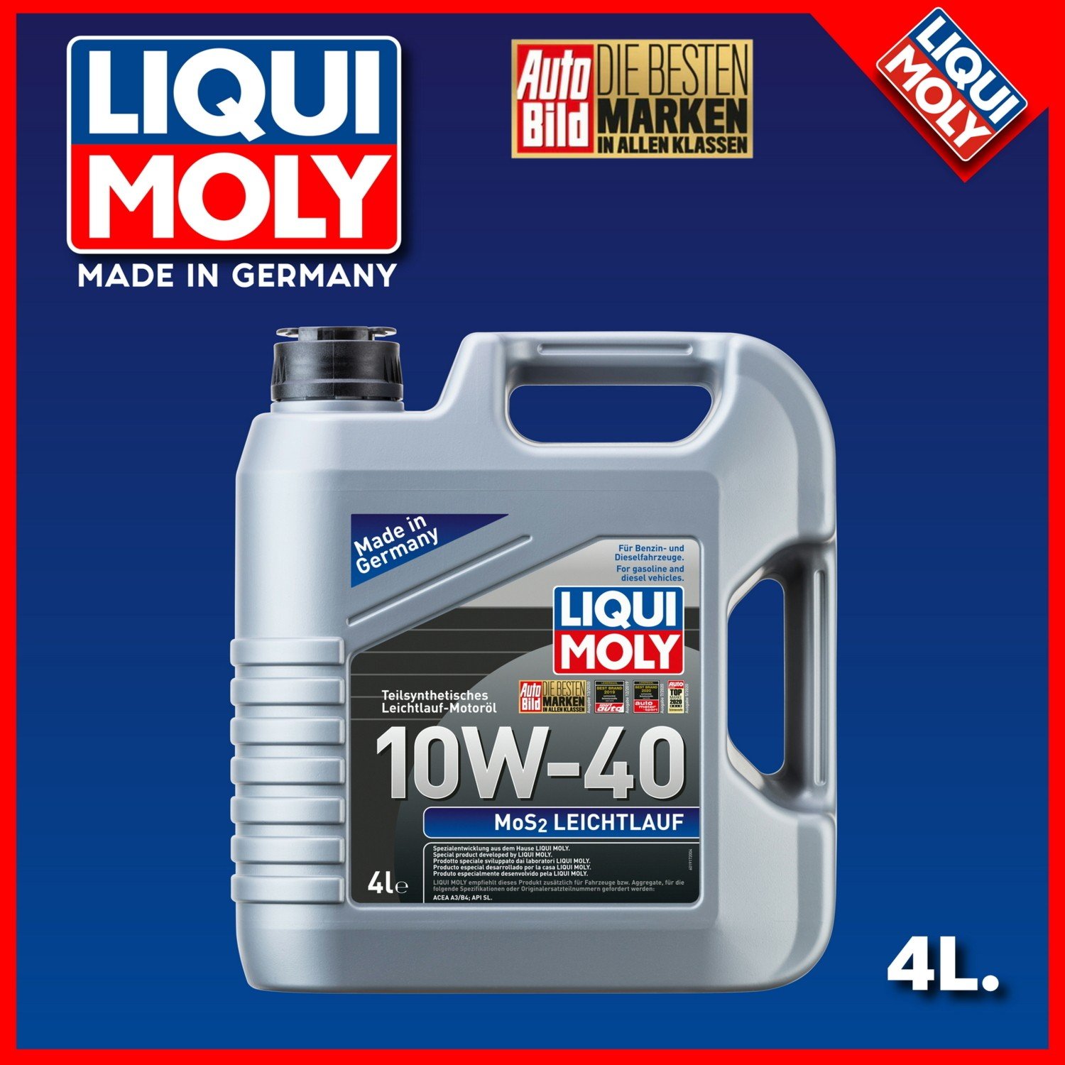 110000414840504.jpg Liqui Moly Mos2 Leichtlauf 10W-40 Motor Yağı 4lt. 6948 - Görsel 2