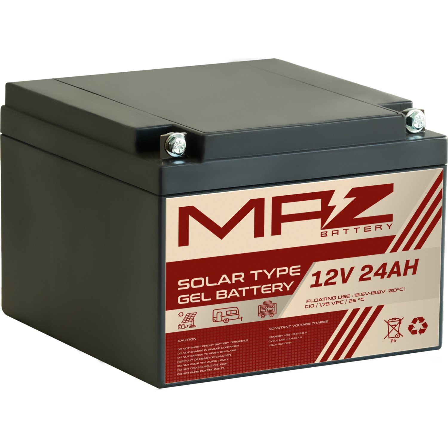 110000482920554-2.jpg Maz Akü 12 Volt 24 Amper (Ah) Solar Jel VRLA Akü (Yeni Üretim) - Görsel 1