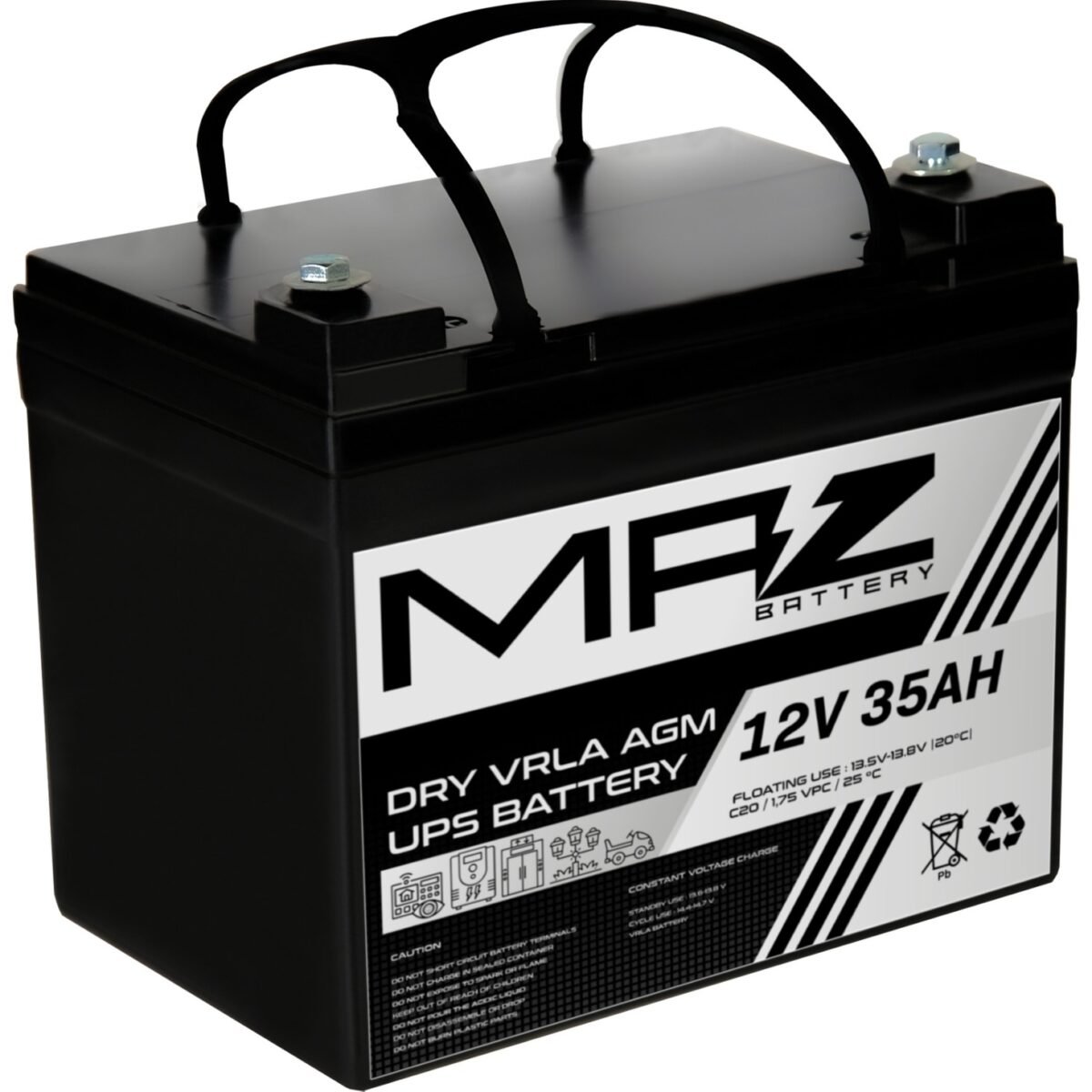 Maz Akü 12 Volt 35 Amper (Ah) Kuru AGM VRLA Akü (Yeni Üretim) - Görsel 1