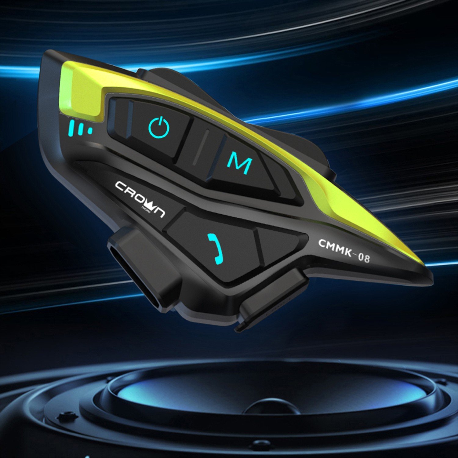 110000494141352.jpg Crown Micro 8 Kişilik intercom Motosiklet Kask Bluetooth Interkom Seti Cmmk-08 - Görsel 6