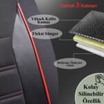 Z&C MAXTECH Volkswagen Golf 7 Uyumlu Özel Tasarım Oto Koltuk Kılıfı Seti Smart K - Görsel 5