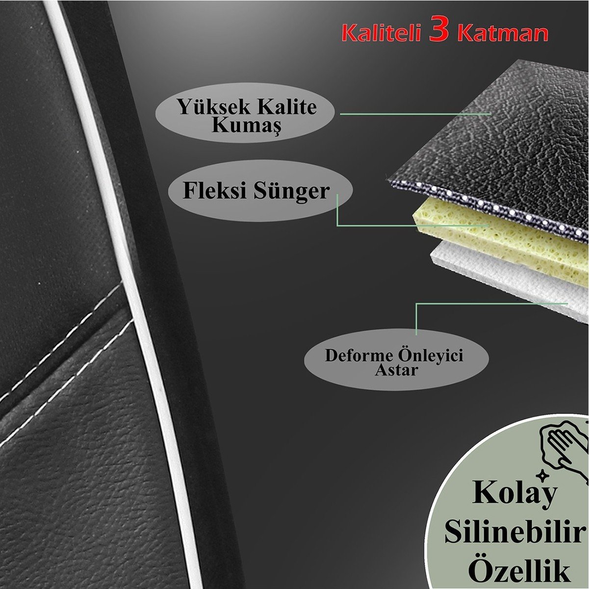 110000549002983.jpg Opel Mokka Uyumlu Özel Tasarım Oto Koltuk Kılıfı Seti Star B - Görsel 4