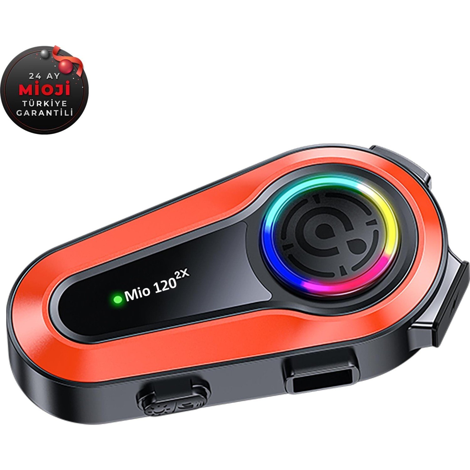 110000578502579.jpg Mioji Mio 120 2x RGB 1000mAh IPX6 1500m 2 Kişilik Kask Intercom Motosiklet Bluetooth Kulaklık - Görsel 4
