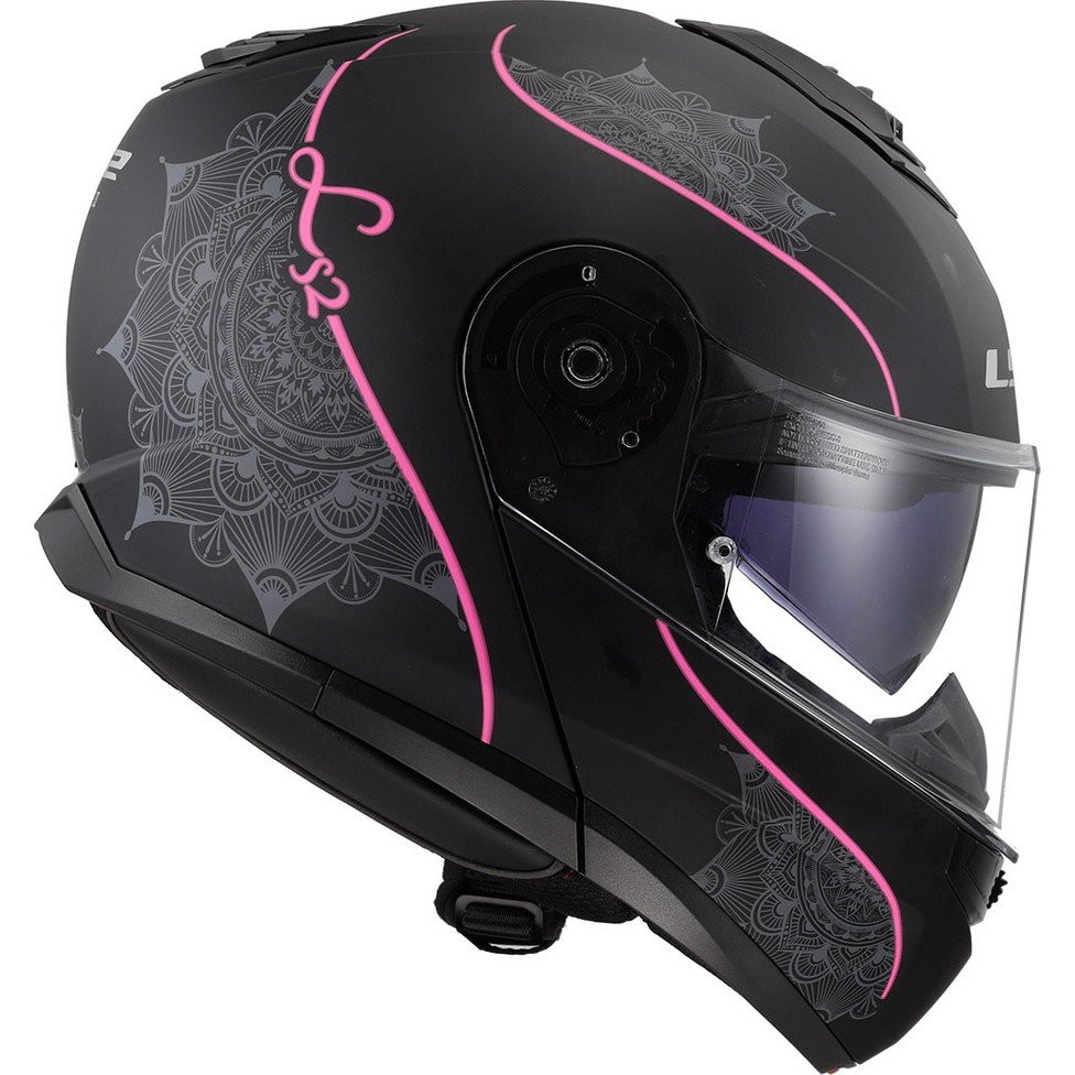 110000581239773.jpg Ls2 Strobe 2 Lux Mat Siyah-Pembe Kask - Görsel 3