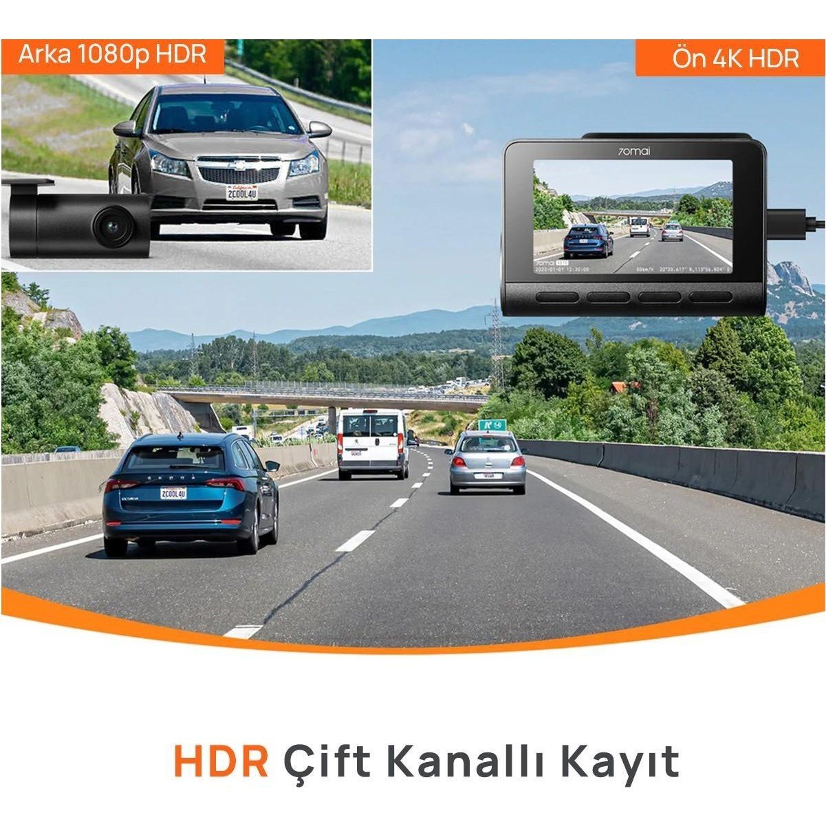110000591581627.jpg 70MAI A810 + RC12 Ön ve Arka Araç Içi Kamera Seti - Görsel 4