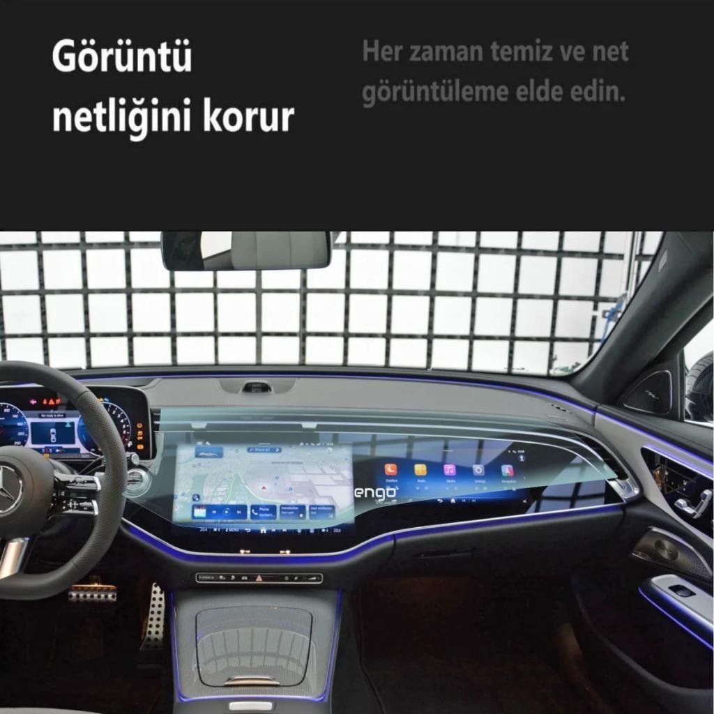 110000611783767.jpg Engo Mercedes E220 Ekran Koruyucu Şeffaf Multimedya + Yolcu Ekranı W214 - Görsel 5
