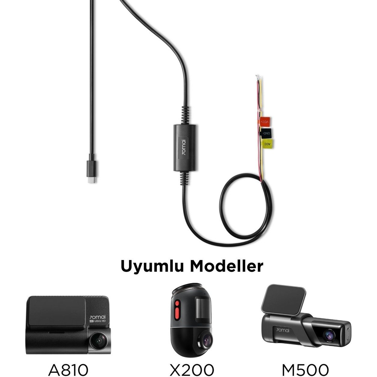110000637239038.jpg 70MAI UP03 Park Gözetim Modu Kablosu M500 / Omni Hardwire Kit - Görsel 1