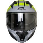 Ebakbak Motosiklet Çene Açılır Kask Güneş Vizörlü Ece 22.06 Sertifikalı Yeni Sezon Motor Kaskı V2 Yeşil Gri - Görsel 3