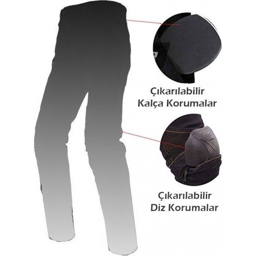 110000721984913.jpg Ebakbak  Motosiklet Pantolonu Likralı Esnek Kumaş Korumalı Kevlar Kot Motor Pantolon Jean Siyah - Görsel 4
