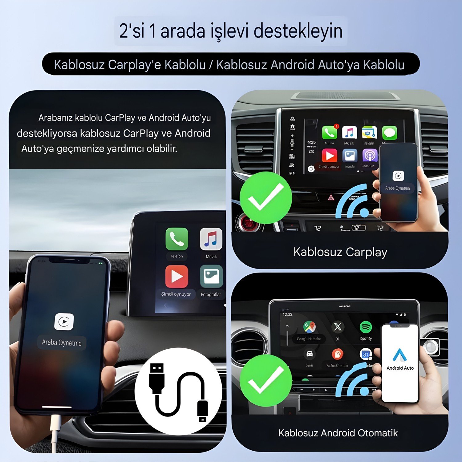 110000728978992.jpg Venom Xuda Mini Kablosuz 2 In 1 Kutusu Carplay 5g Wif & Bluetooth 5.0 Android Ios Otomatik Tak ve Çalıştır - Görsel 4