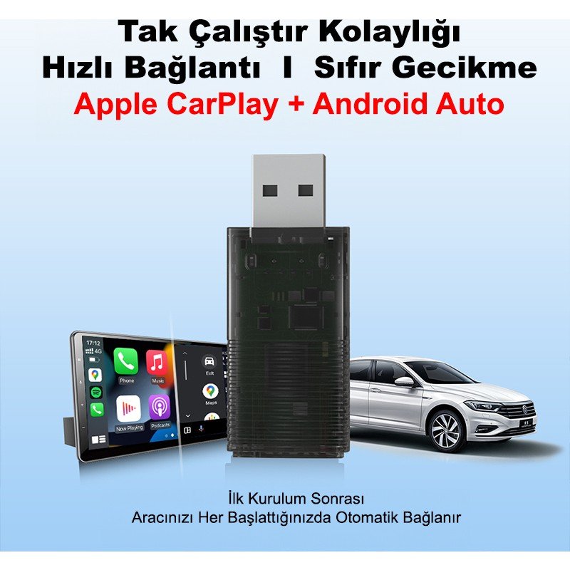 110000762216430.jpg Dark Mini Pro Duo 2in1 Araç Kiti Wireless/kablosuz Apple Carplay ve Android Auto Adaptörü (Dk-Va-Mpd1) - Görsel 2