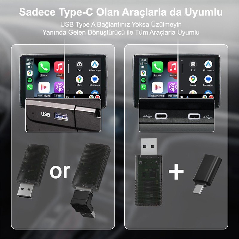 110000762216431.jpg Dark Mini Pro Duo 2in1 Araç Kiti Wireless/kablosuz Apple Carplay ve Android Auto Adaptörü (Dk-Va-Mpd1) - Görsel 3