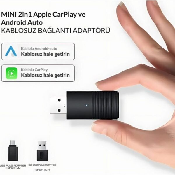 Dark Mini Pro Duo 2in1 Araç Kiti Wireless/kablosuz Apple Carplay ve Android Auto Adaptörü (Dk-Va-Mpd1)