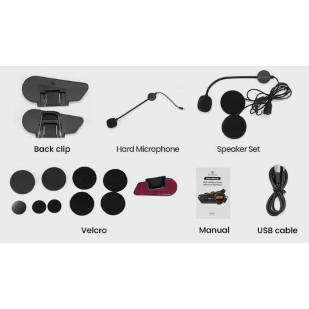 110000766870315.jpg Blic Motosiklet Intercom 1500MAH Rgb Işıklı Su Geçirmez - Görsel 2