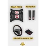 Modern Garaj Fiat Albea, Tipo, Linea, Palio, Egea, Tempra Uyumlu Ön Arka Tam Set Gofrajlı Oto Koltuk Kılıfı Seti - Görsel 4