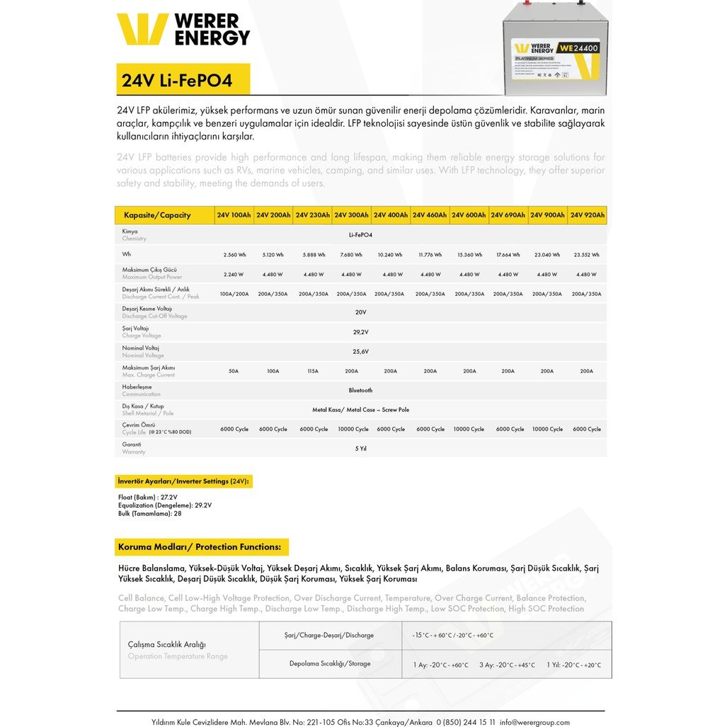 110000896975782-2.jpg WERER ENERGY 24V 300Ah LiFePO4 Platinum Series Bluetooth'lu Lityum Demir Fosfat Akü - Görsel 5