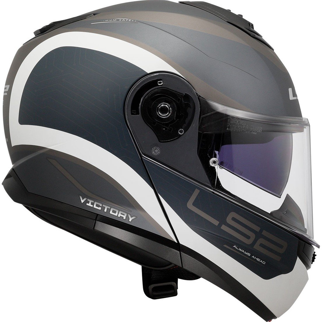 110000911490492.jpg Ls2 Strobe 2 Vıctory Çene Açılır Motosiklet Kaskı Gri-Mavi-Kum - Görsel 4