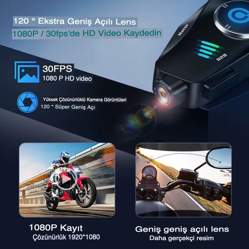 110000944034363.jpg Kameralı Intercom Motorcu-Motosiklet Kask Kulaklığı - Görsel 5