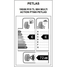 110000956496530.jpg Petlas 195/60 R15 88H Multiaction PT565 Oto 4 Mevsim Lastiği  (Üretim Yılı:2025) - Görsel 2