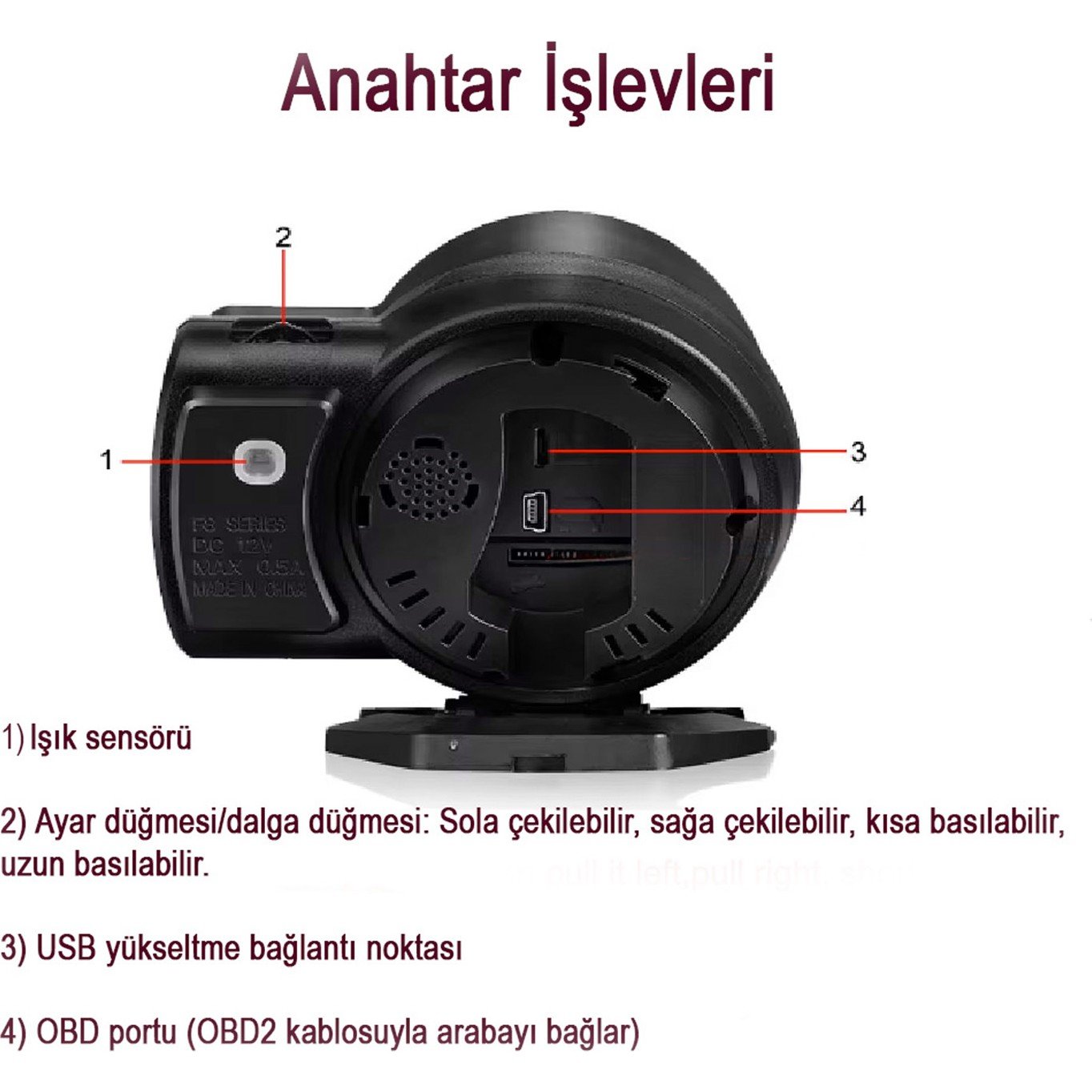 110000977919114.jpg Obd Speedmeter Araç Ekran Dijital Hız Ölçer LCD Headup Enstrüman Araba Otomatik Teşhis Cihazı - Görsel 3
