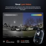 70MAI Dash Cam Omni X800-2 Ultra Hd 4K Çözünürlük Araç Kamerası , 360° Dönebilen 4K Araç Kamerası,çift 4K Ön ve Arka Kamera RC14 ve 128 GB Sd Kart,süper Algılama Adas,aı Hareket Algılama 2.0 Siyah - Görsel 5