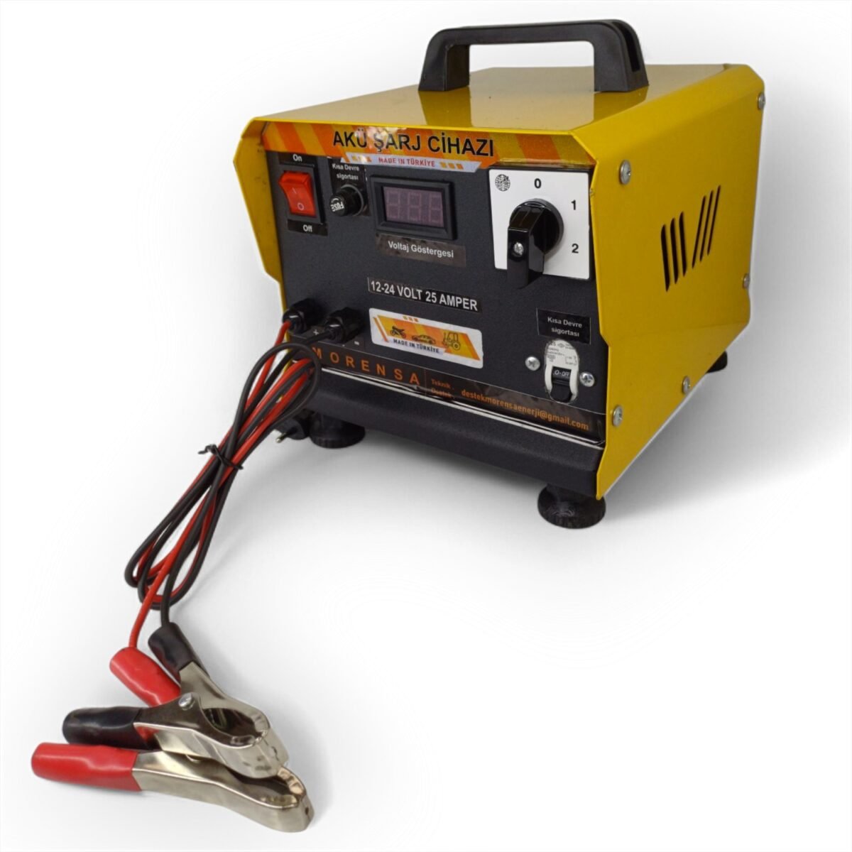 Morensa Enerji 12/24 Volt 25 Amper Akü Şarj Cihazı(İKİ AKÜLÜK) - Görsel 1