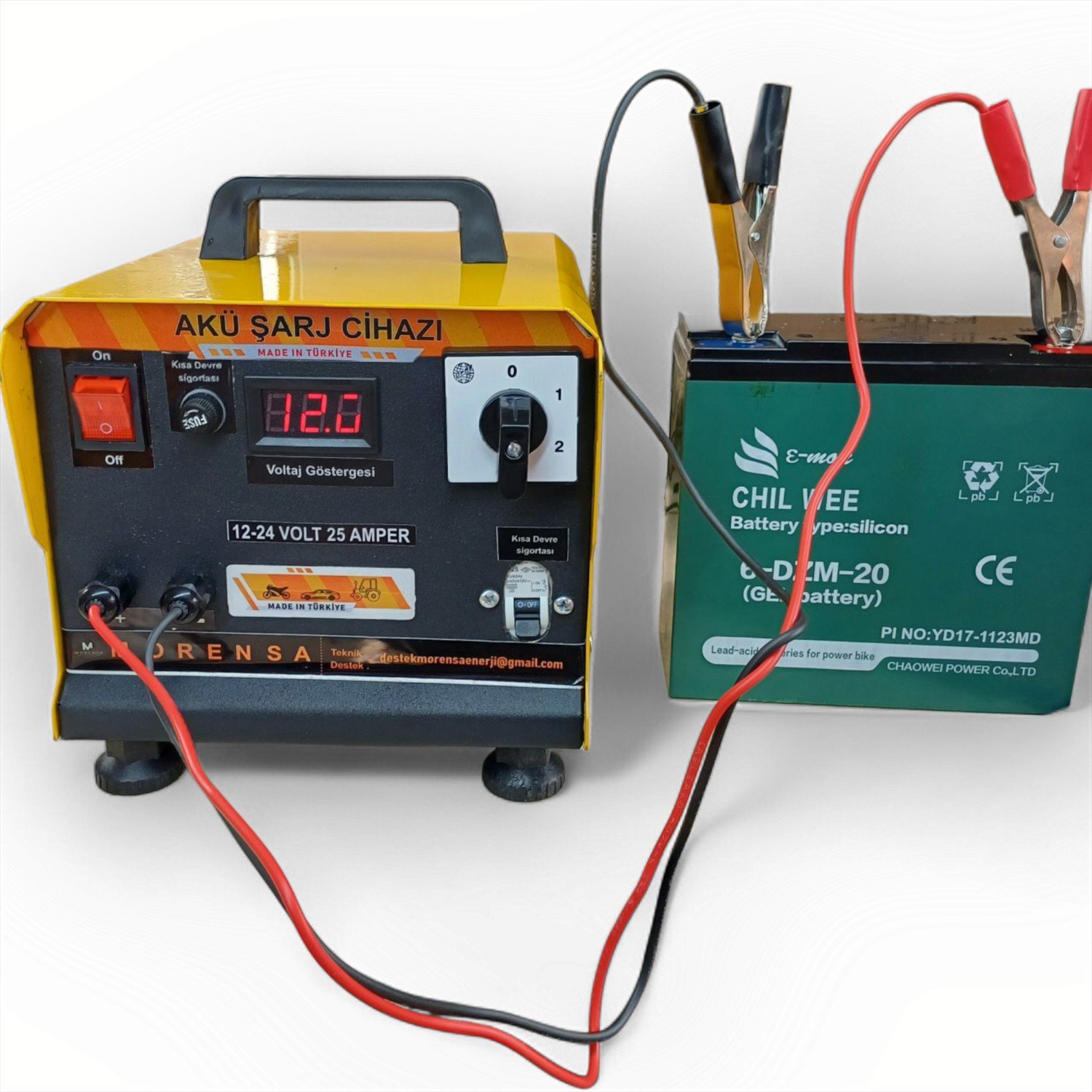 110001028253429.jpg Morensa Enerji 12/24 Volt 25 Amper Akü Şarj Cihazı(İKİ AKÜLÜK) - Görsel 5